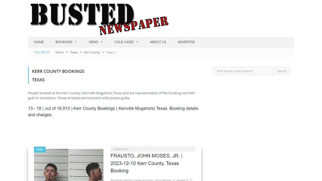 Kerr County, TX ( Kerrville TX ) Mugshots - page 2 - BUSTED NEWSPAPER
